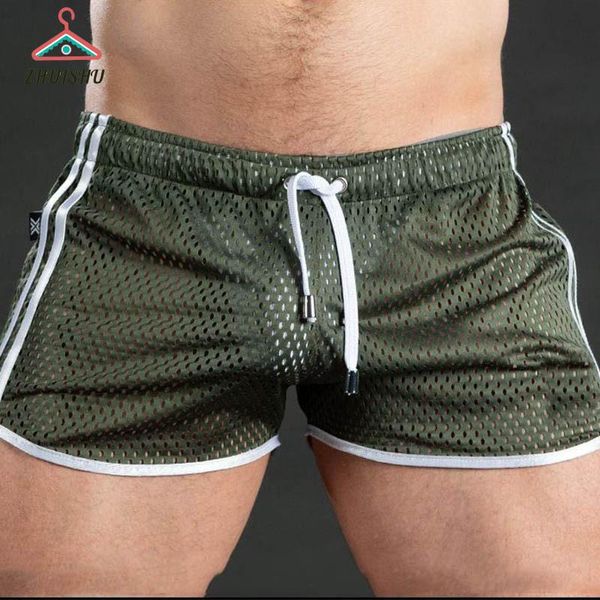 

underpants zhuishu sports shorts men breathable outdoor leisure beach three-quarter pants mesh quick-drying outer swimming trunks s193, Black;white