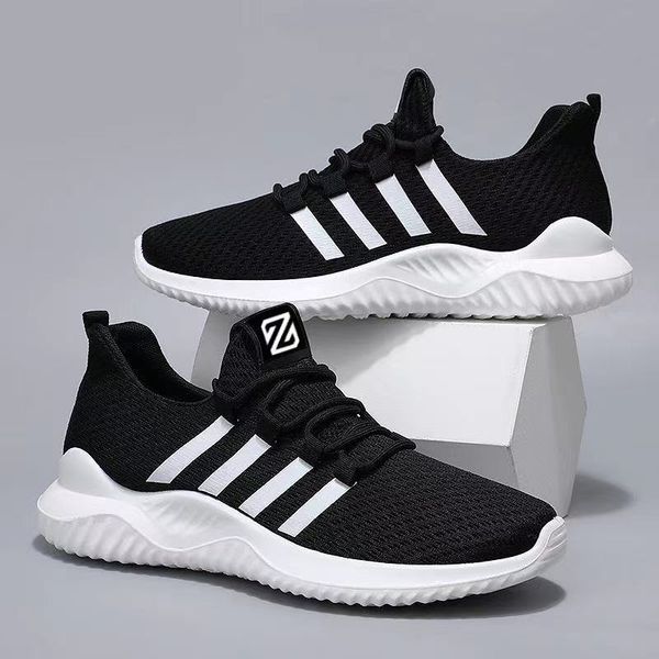 

shoes for men sports shoes spring new breathable flat shoes casual running student sports men zapatilla hombre zapatos, Black
