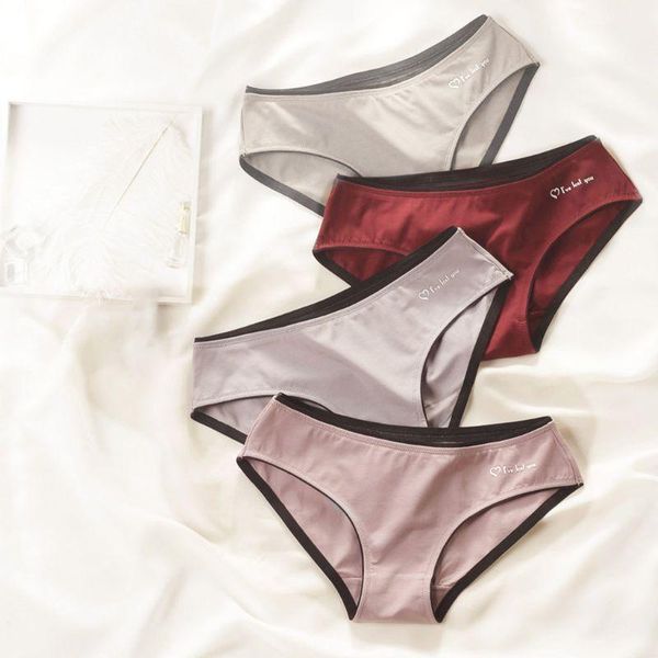 

women's panties women young girls low rise underwear cotton crotch double layer briefs letters printed breathable seamless underpants, Black;pink