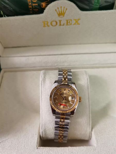 

with original box new arrival 26mm 31mm 36mm 41mm lovers watches diamond mens women gold face automatic wristwatches ladies watch, Slivery;brown