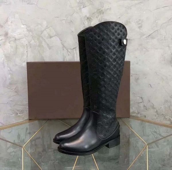 

winter selling fashion luxury designer boots boots flip leather warm 35-41 belt box shoes 008 2502-6, Black