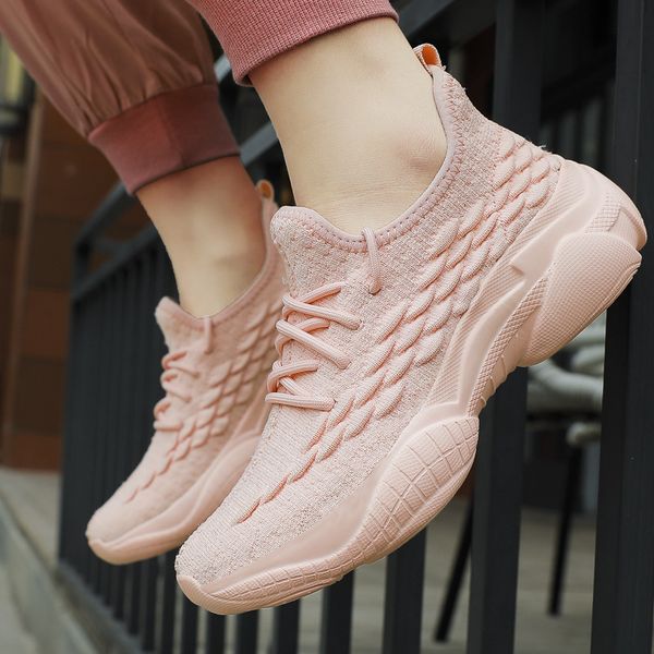 

2021 new flying woven sneakers women's running shoes outdoor mesh