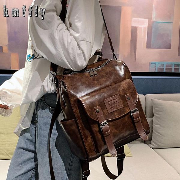

evening bags 2021 fashion women backpack youth pu leather backpacks for teenage girls female school shoulder bag bagpack mochil