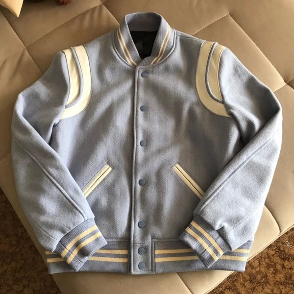 

2020 winter new fashion mens designer light blue jacket ~ chinese size jackets ~ new great designer jackets for men, Black;brown