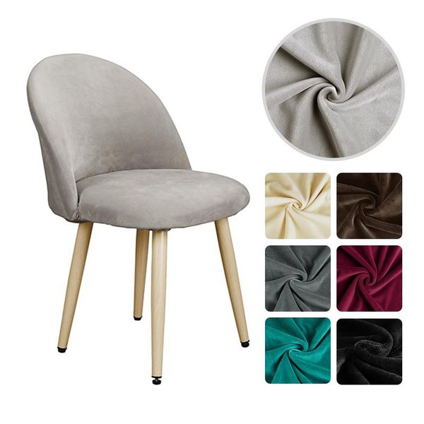 

chair covers 1pc real velvet fabric solid colors short back cover duckbill soft seat case washable removable silpcovers for home bar