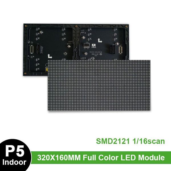 

display indoor p5 led module 320x160mm 64x32 pixels smd2121 rgb 1/16 scan hd video wall panel 32*16cm matrix