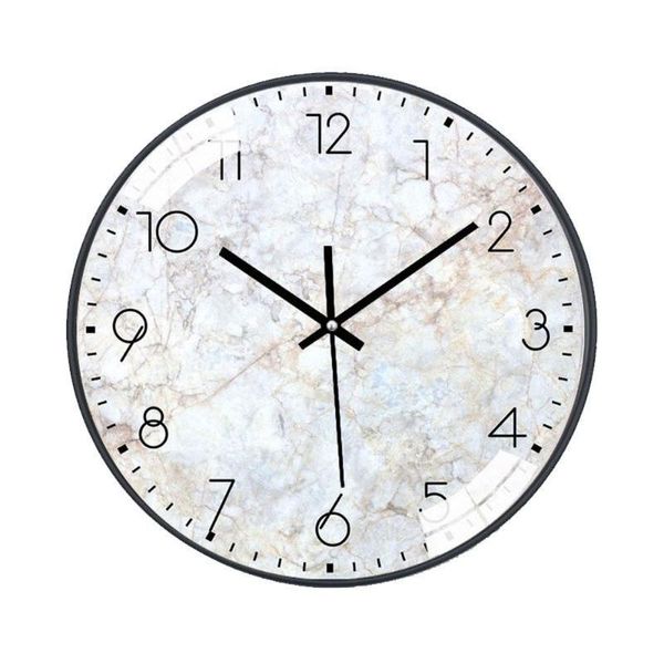 

12-inch 30cm creative fashion clock marble mute living room home wall loudspeaker clocks