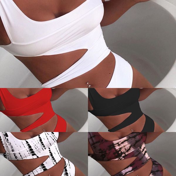 

solid one 2021 new piece style swimsuit color show thin bikini swimsuit female2021, White;black