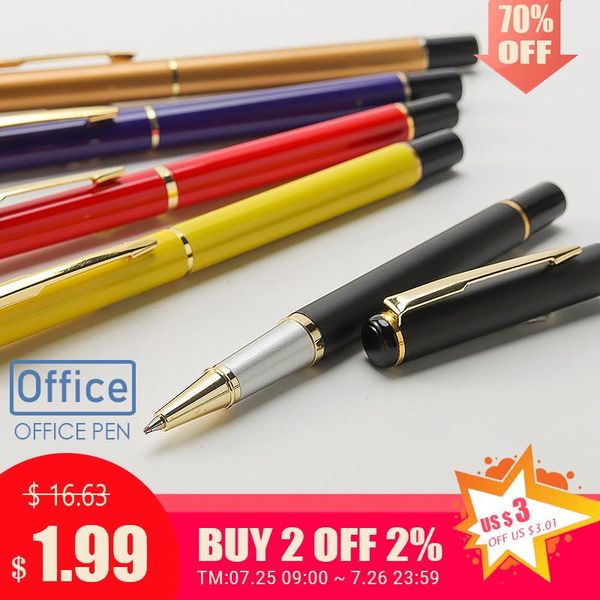 

fountain pens 1pc 0.5mm black ink office metal gel pen business affairs advertisement gift school stationery supplies wholesale