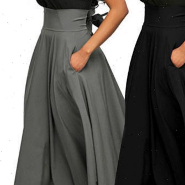

zipper bow stretch women skirt high waist plain skater flared pleated swing long hirigin casual summer, Black