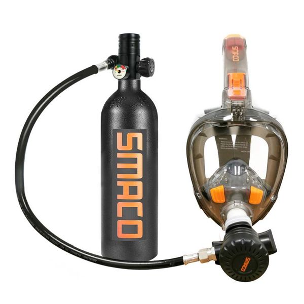 

s400plus mini scuba diving tank and mask full facecombination, breathing underwater for 16 minutes masks