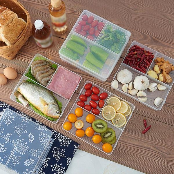 

storage bottles & jars japanese style three compartment fresh-keeping box sealed sefrigerator microwave lunch