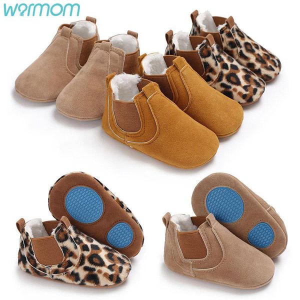 

first walkers warmom toddler born baby boy girl leather soft sole crib shoes winter soled non-slip