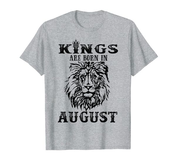 

men's kings are born in august t-shirt, White;black