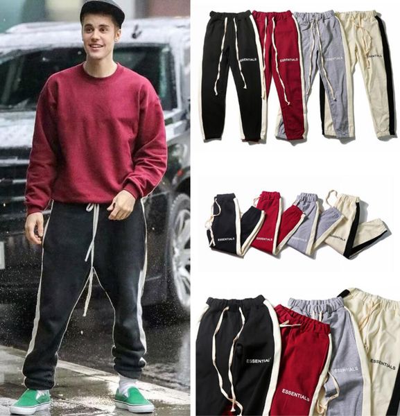 Primavera Verão EUA Homens Mulheres Jogger Calças Essentials 6th 3m Reflexivo Bordado Calças Casual Névoa Sweatpants Tamanho S-XXL