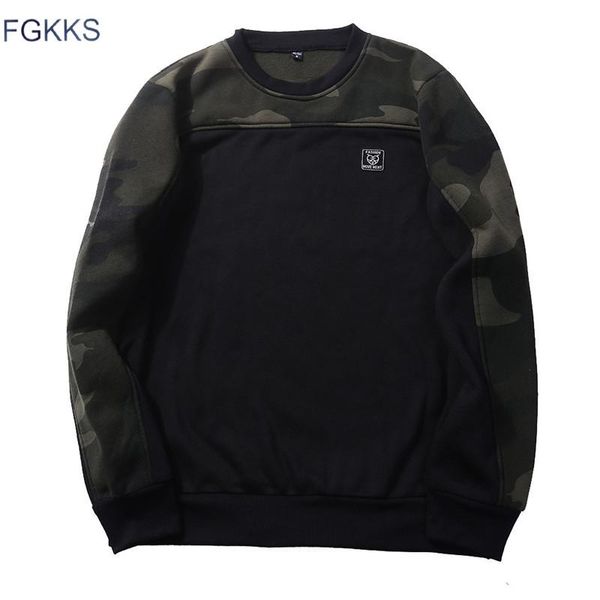 

men's hoodies & sweatshirts fgkks men hoodie hip hop street wear skateboard pullover male camouflage eu size, Black