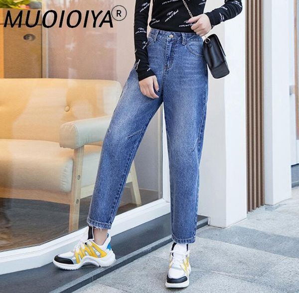 

women's jeans denim pants mom high waist for women vintage straight boyfriend trousers casual fashion cowboy plus size, Blue