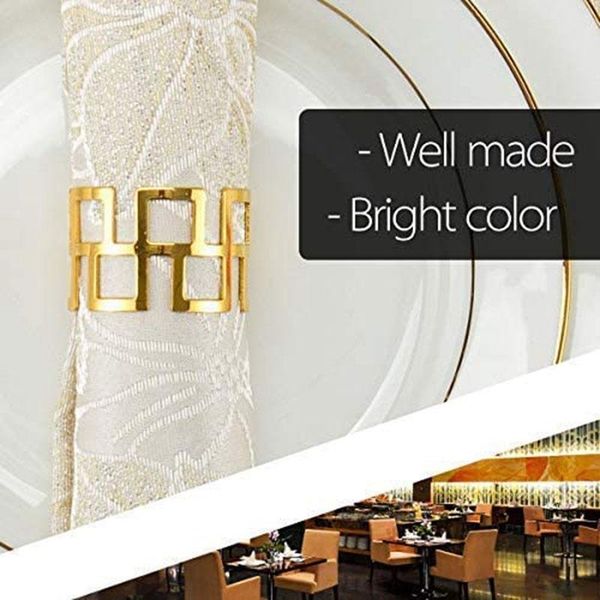 

set of 16 napkin rings dining table setting for casual or formal occasions circle gold
