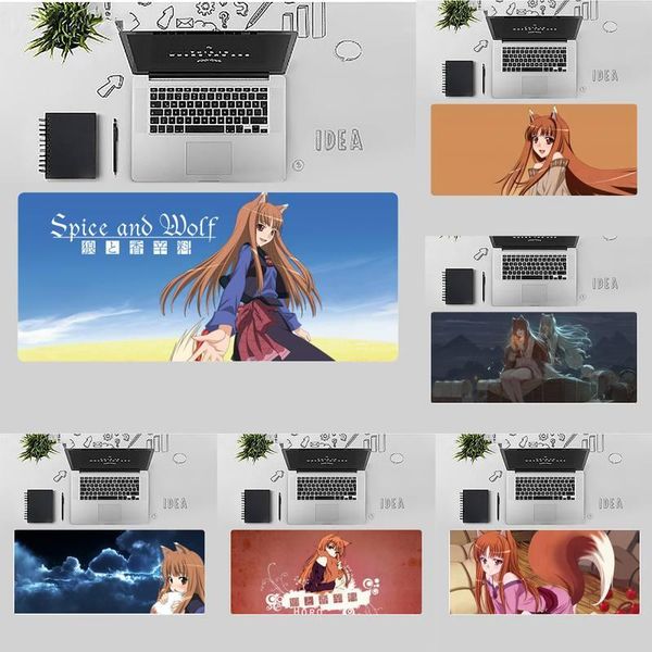 

mouse pads & wrist rests spice and wolf anime cute girl office mice gaming mousepad desk table work gamer large pad mats non-slip lapcus