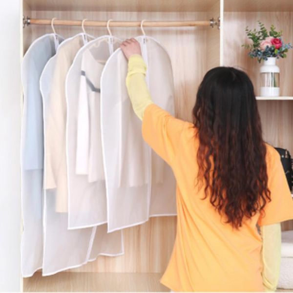 

5pcs/set clothing covers closet organizer breathable eva dust cover storage bags for suit dance clothes hanging bag wardrobe boxes & bins