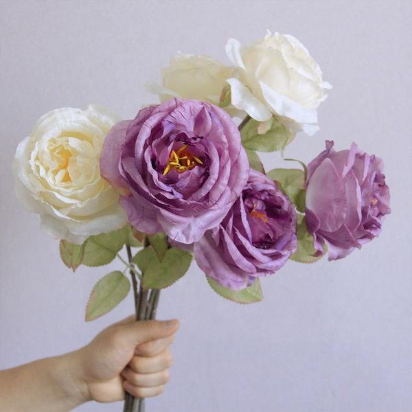 

perfect touch bouquet of roses artificial silk flower home garden wedding classical style dining table decoration fake flowe decorative flow