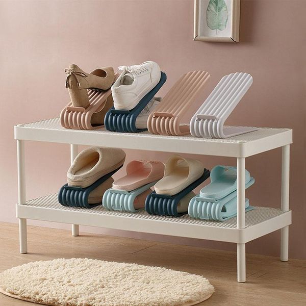 

hooks & rails shoe rack support double slippers layered storage artifact adjustable shelf