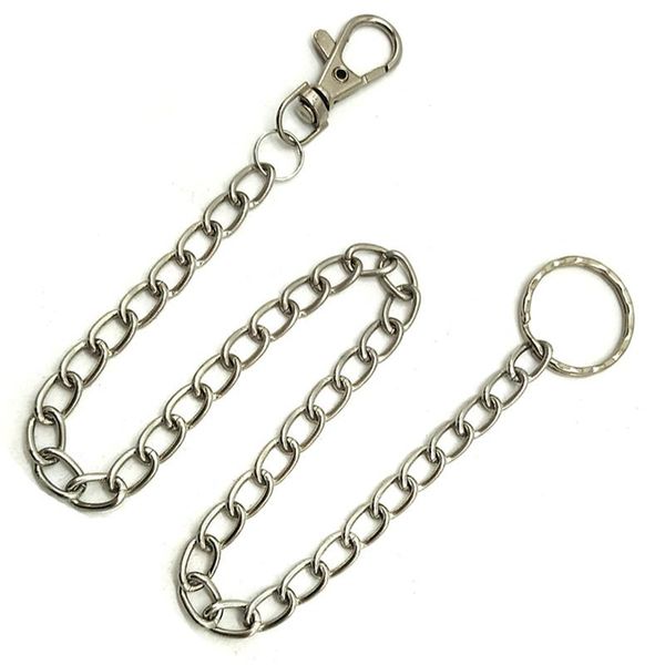 

keychains 42cm long metal wallet chain belt rock punk hipster pant jean keychain silver ring clip key chains keyring men hiphop jewelry