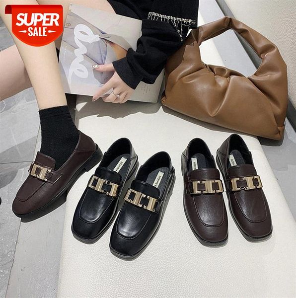 

solid color british style daily flat-heel women's single shoes #cx0a