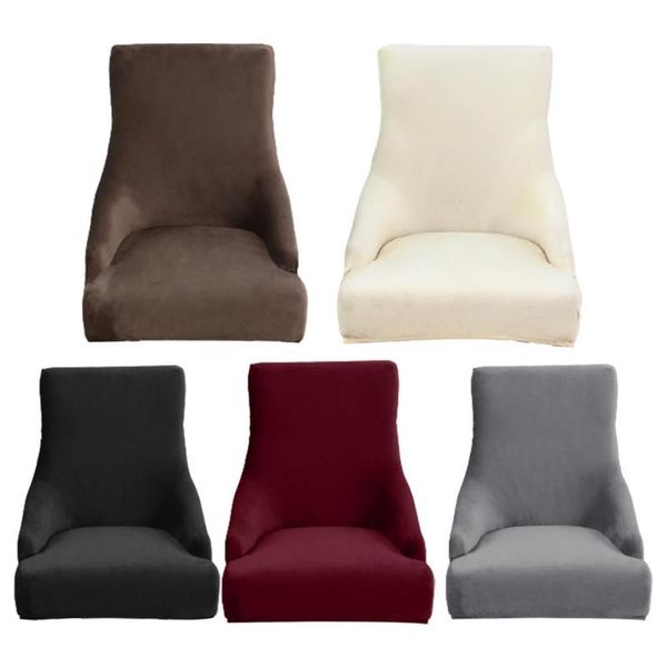 

chair covers velvet stretch dining slipcovers solid color spandex plush protector for home room el banquet decoration