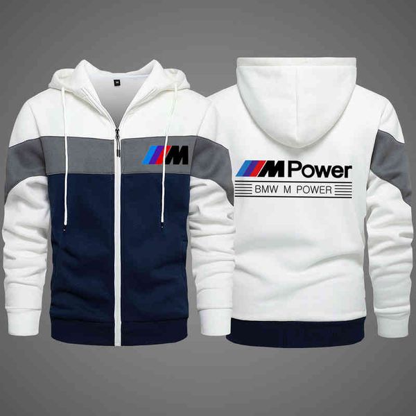 

2021 new bmw m power men's clothing outdoor sweatshirt casual male jacket fleece warm hoodies quality sportwear harajuku outwear, Black;brown