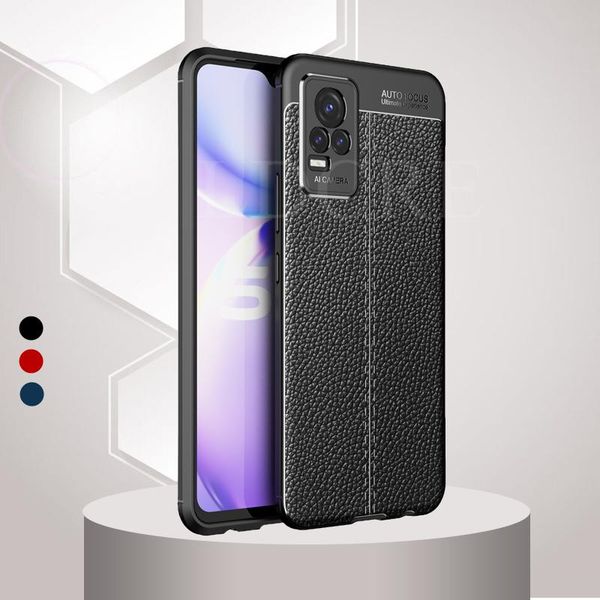 

cell phone pouches for vivo v21e case silicone leather texture armor bumper pattern housings soft cover v21 4g 5g