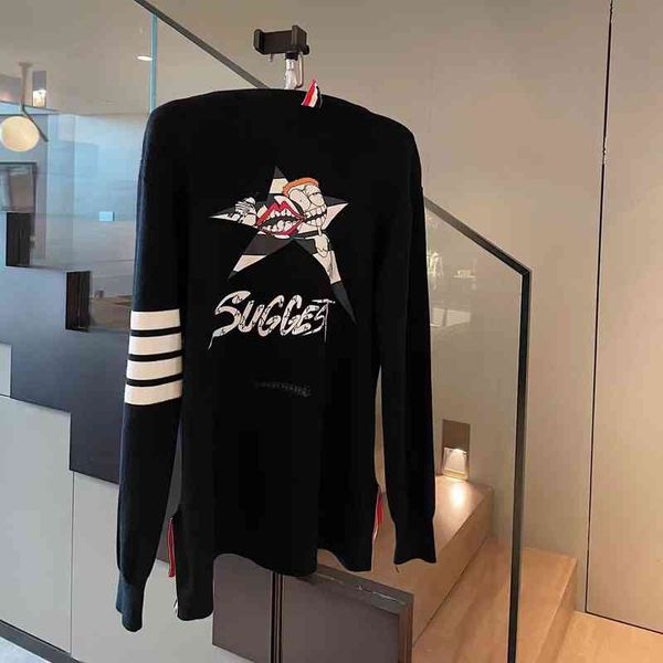 

design high version high end genuine autumn new crowe animation smiling face printing graffiti four bar sweater pants set women's fashi, White