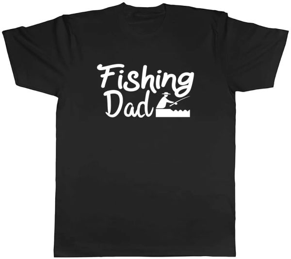 

fishing dad mens t-shirt tee, White;black