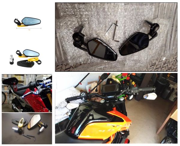 

motorcycle mirrors universal modified parts handle rearview mirror 7/8 "22mm aluminum alloy reversing reflective 1 pair for