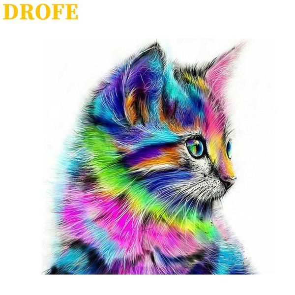 

paintings drofe diy frame painting by numbers modern mural acrylic pigment unique home decoration hand gift 40x50cm sleepy cat