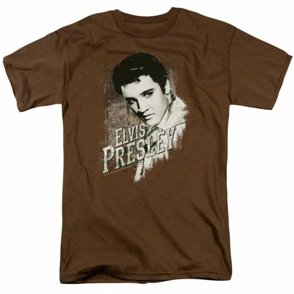

elvis presley rugged elvis t shirt mens licensed the king tee coffee, White;black