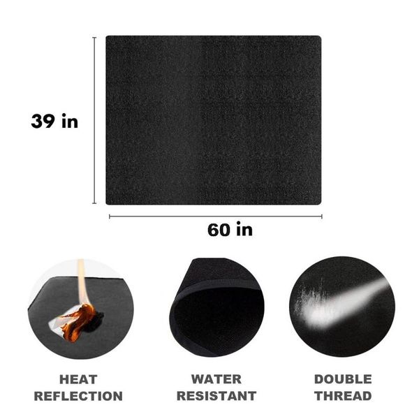 

outdoor pads fireproof carpet fiberglass silicon coated for fireplace bbq semicircular flame retardant grill protective mat