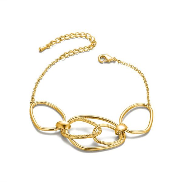 

link, chain 2021 fashion bracelet kpop women jewelry gold plated accessories simple style wholesale gift, Black