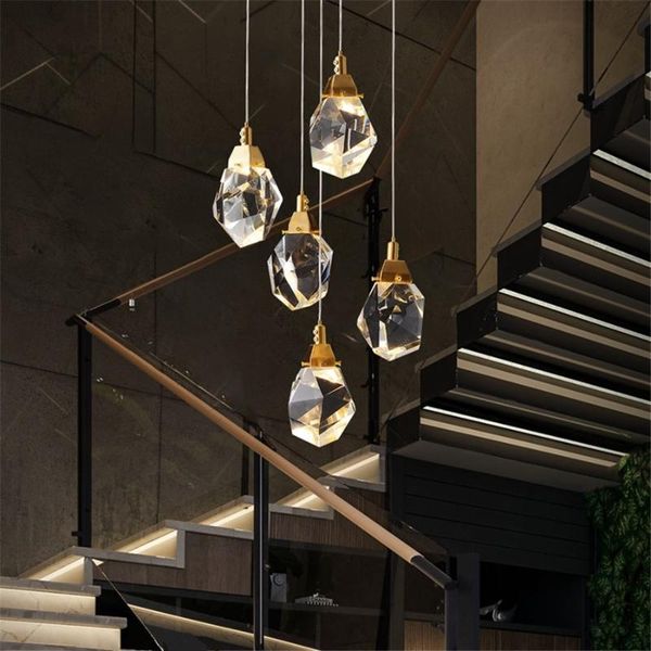 

pendant lamps modern led crystal lights hanging art deco stair for dining room bedroom el luxurious light fixtures