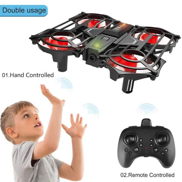 

drone remote control and infrared interactive induction dual mode helicopter 360 degree rolling rc quadcopter kid toy drones