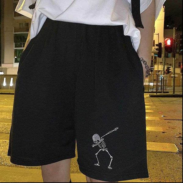 

womens shorts nicemix cale cotton skeleton embroidered harajuku bf casual students sports fashion drop, White;black