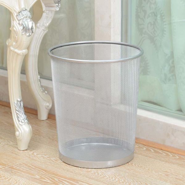 

circular mesh bin waste paper basket silver bins