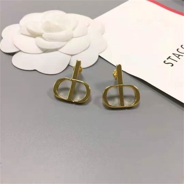 

2022 factory online sale new earrings classic high version silver needle, Golden