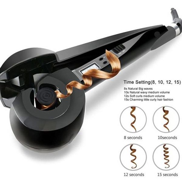 

automatic hair curler lcd wand anti-scalding curling iron hair curlers ceramic heating hair styling tools styling waver crimper, Silver