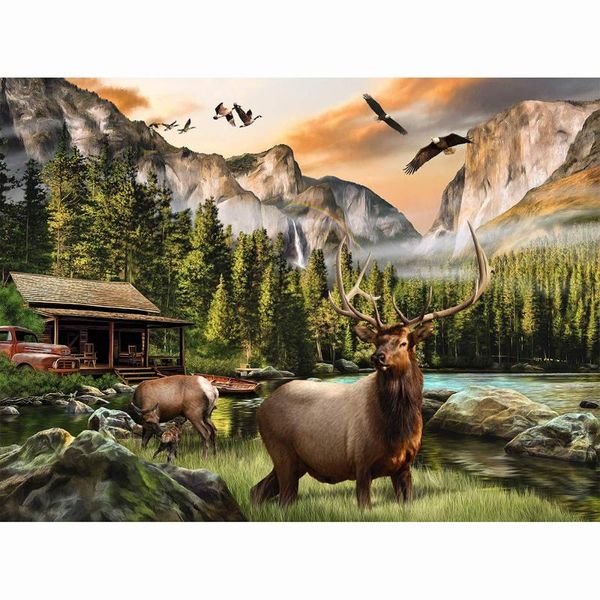 

diamond painting 5d diy deer forest full square/round embroidery animals landscape home decor mosaic christmas gift