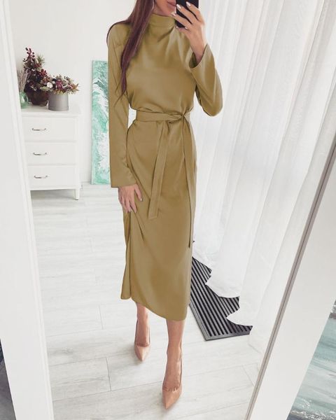 

casual dresses autumn dress women robe femme bandage pencil long sleeve for women's clothing 2021 spring vestido de mujer, Black;gray