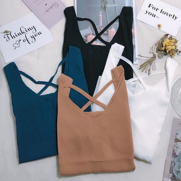 

korean chiffon halter sleeveless womens camis plus size v neck tanks white