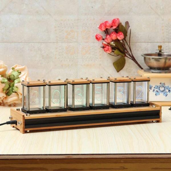 

desk & table clocks led tube luminous digital clock creative colck home decor electronic glows time flies lapse