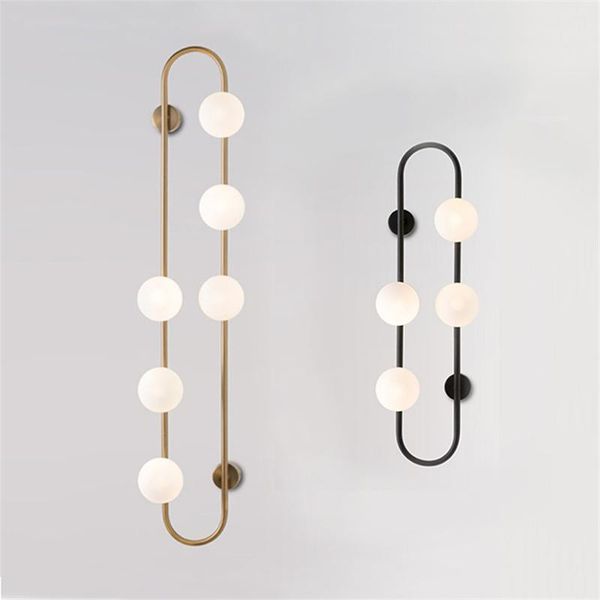 

postmodern bedroom bedside ball wall lamp nordic staircase aisle background creative net red lighting lamps