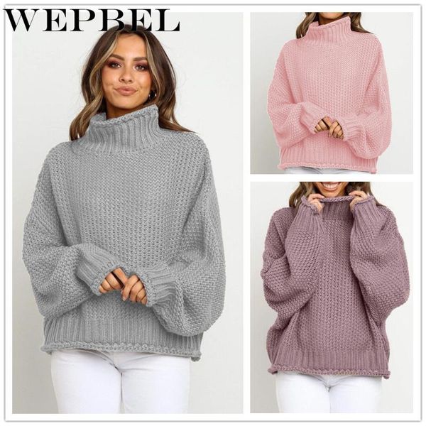 

women's sweaters wepbel knitwear winter pullovers women autumn thick turtle neck loose sweater jumper, White;black